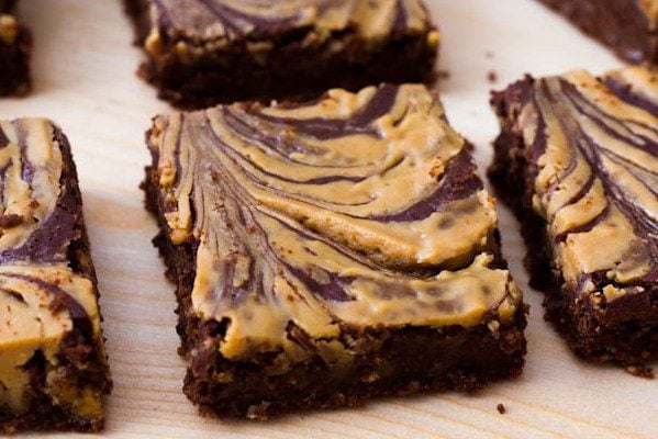 Skinny Peanut Butter Swirl Brownies.
