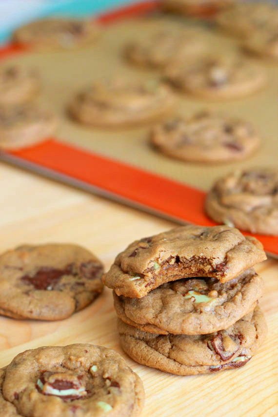Andes Mint Chocolate Chunk Cookies #cookies