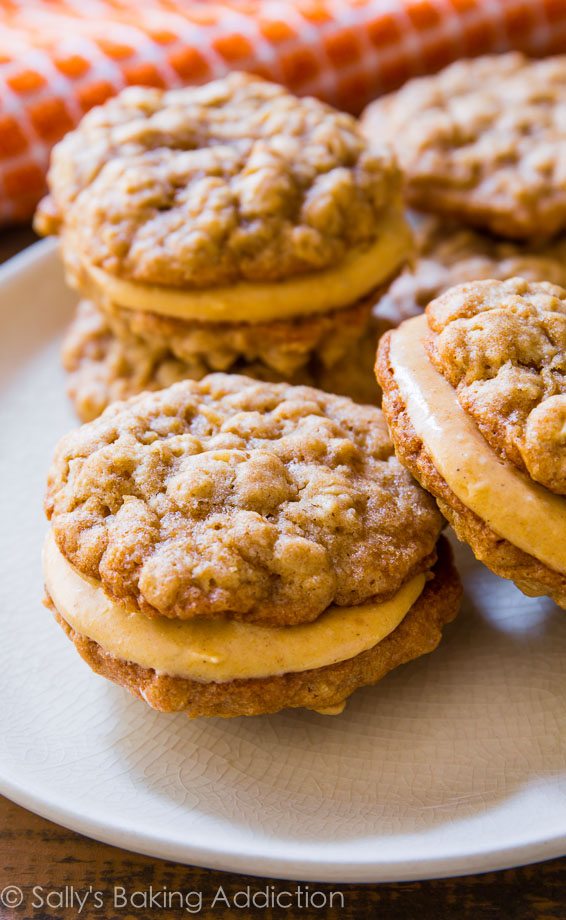 Sally's Baking Addiction Oatmeal Pumpkin Creme Pies - these are amazing any time of year!