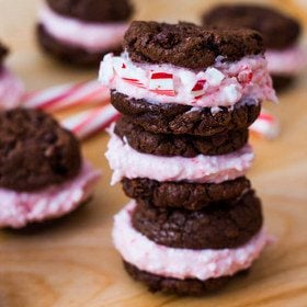 Chocolate Cookies with Candy Cane Buttercream
