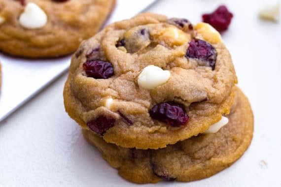 Soft-Baked White Chocolate Chip Cranberry Cookies.