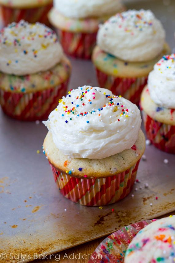 Easy Homemade Funfetti Cupcakes with Vanilla Buttercream-12