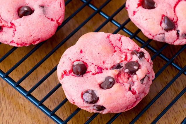 Strawberry Chocolate Chip Cookies.