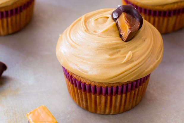 Salted Triple Caramel Cupcakes.
