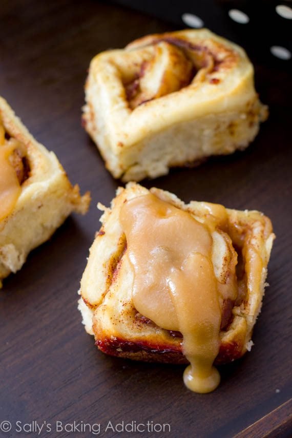 Caramel Apple Cinnamon Rolls by sallysbakingaddiction.com