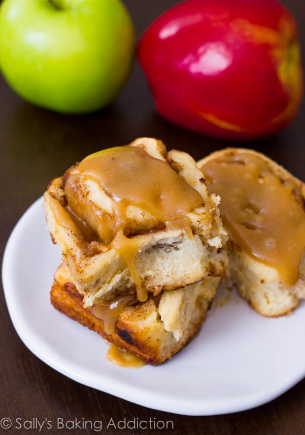 Caramel Apple Cinnamon Rolls by sallysbakingaddiction.com