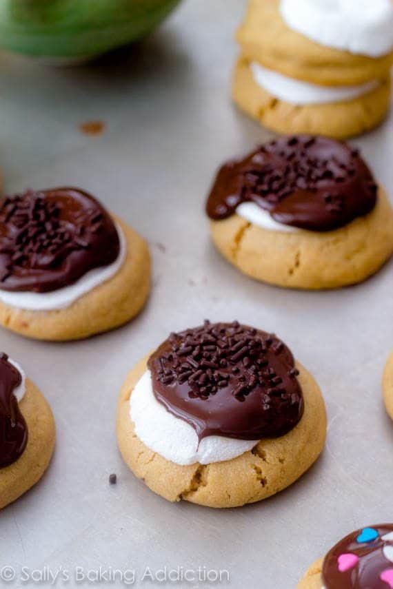 S'More Peanut Butter Cookies by sallysbakingaddiction.com