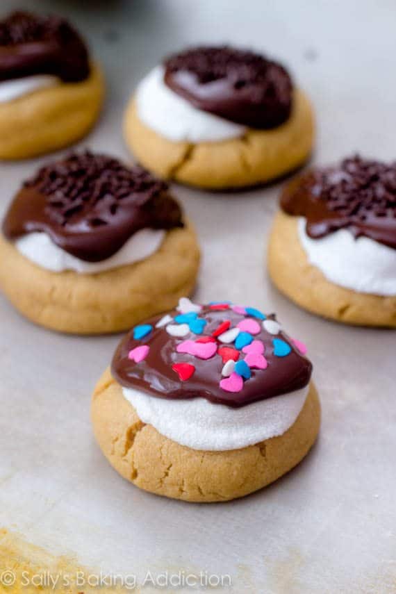 S'More Peanut Butter Cookies by sallysbakingaddiction.com