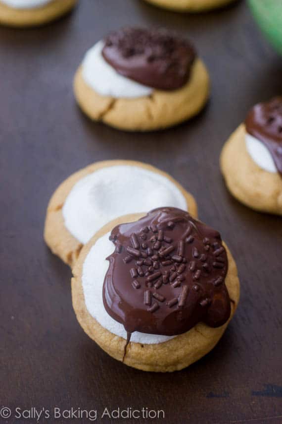 S'More Peanut Butter Cookies by sallysbakingaddiction.com