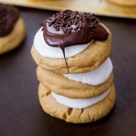 s'more peanut butter cookies