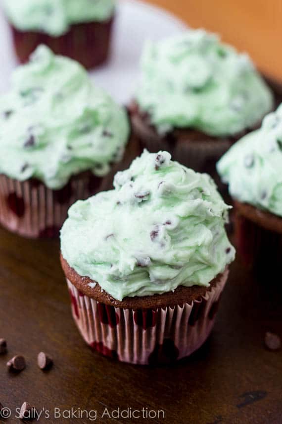 Sally's Chocolate Cupcakes with Mint Chocolate Chip Frosting