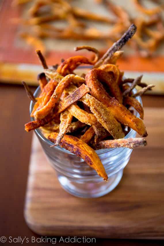 Baked Crispy Sweet Potato Fries.  Easy & cheap. | sallysbakingaddiction.com