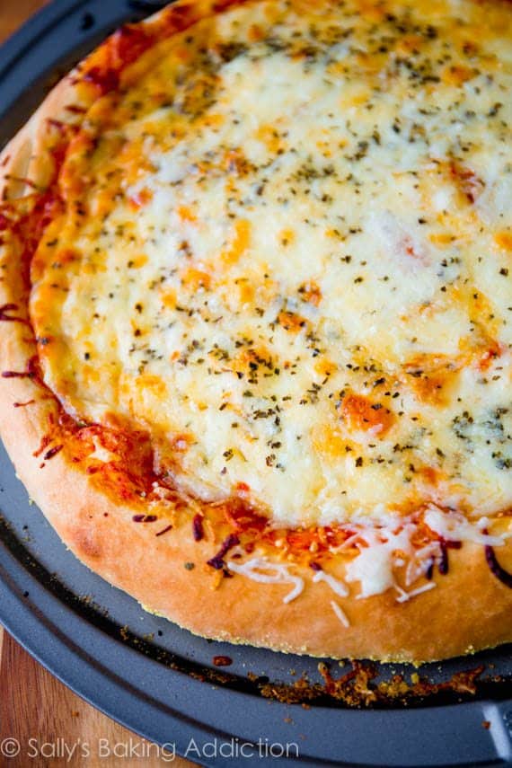 How to make Homemade Pizza Crust. A step-by-step photo tutorial by sallysbakingaddiction.com
