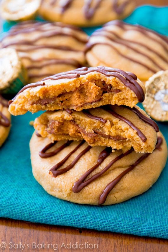 Reese's Stuffed Peanut Butter Cookies. Soft, chewy, and overloaded with peanut butter! sallysbakingaddiction.com