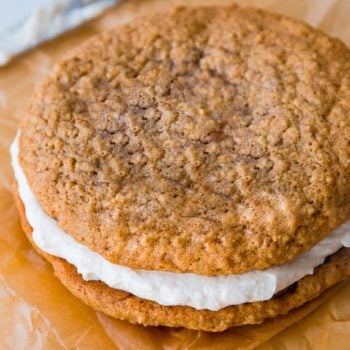 This recipe makes 1 Giant Oatmeal Creme Pie - like Little Debbie, but bigger and better!