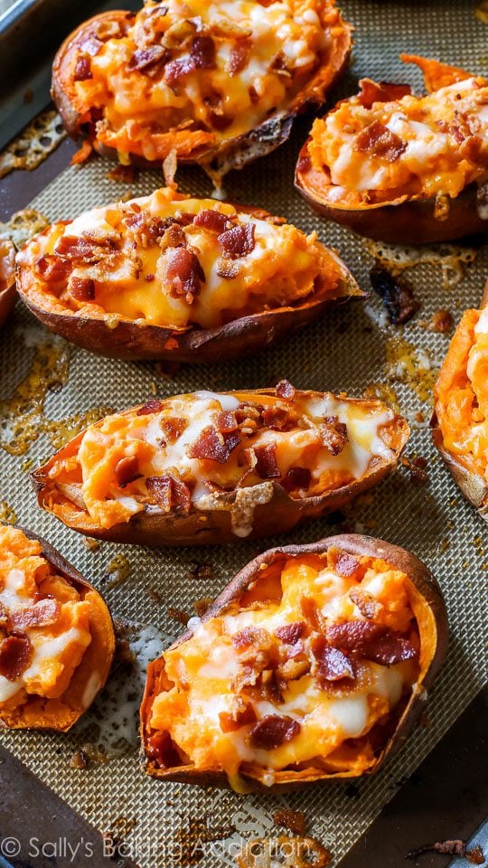 Simply Loaded Sweet Potato Skins - what a great snack or side for game day!
