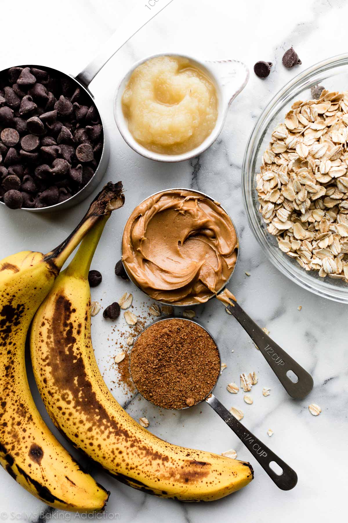 ingredients in peanut butter banana oatmeal bars