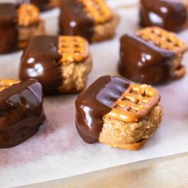 chocolate covered peanut butter pretzel bites
