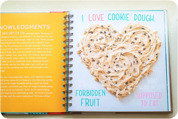 inside page of The Cookie Dough Lover's Cookbook by Lindsay Landis