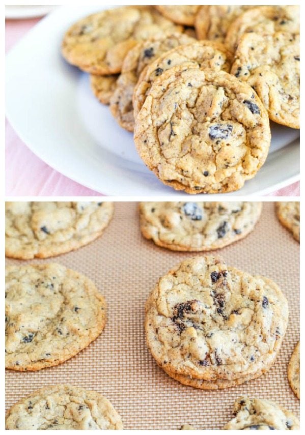 2 images of Oreo cheesecake cookies