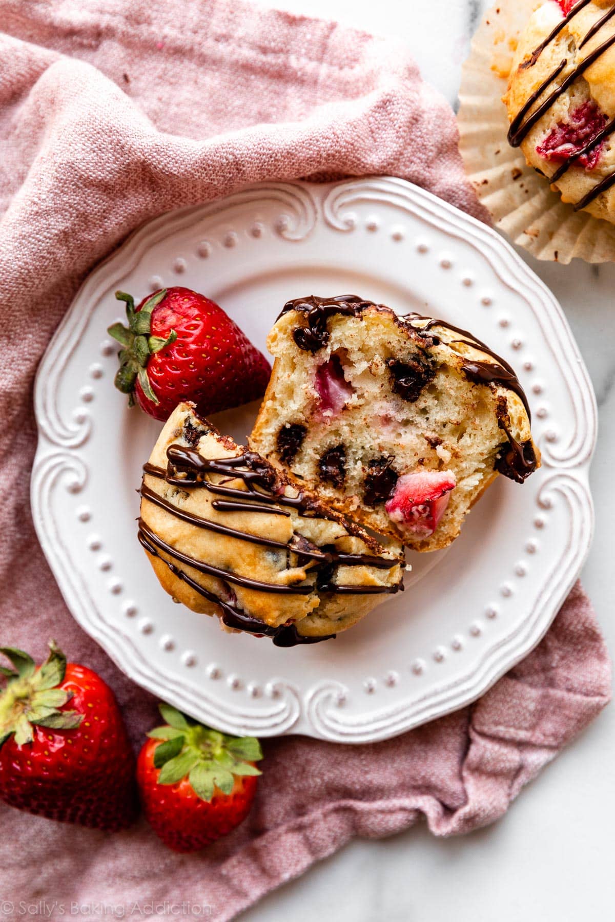 chocolate chip strawberry muffin