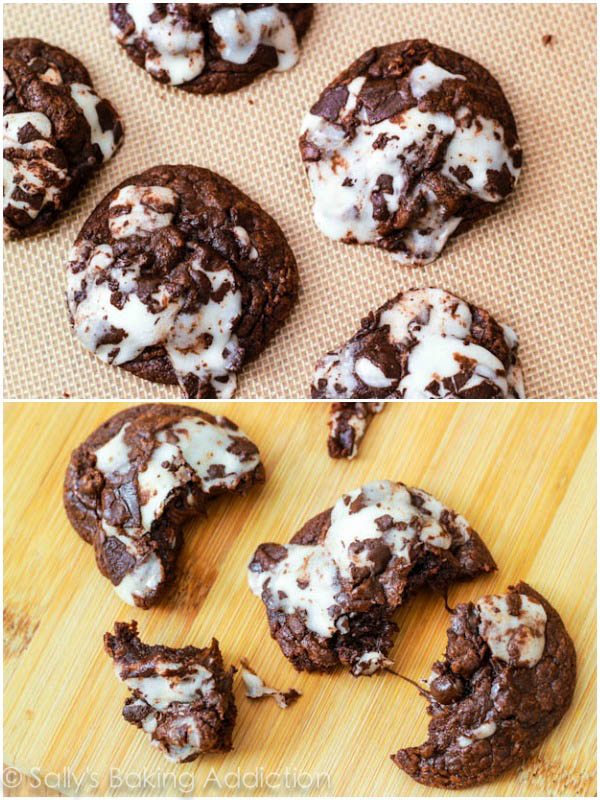 2 images of York Peppermint Patty fudge cookies