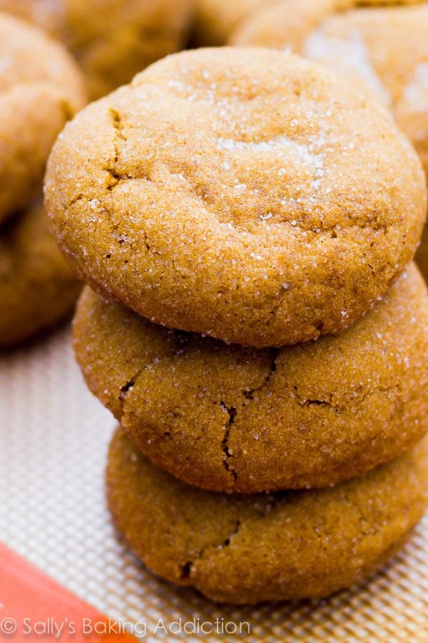 stack of gingersnap cookies