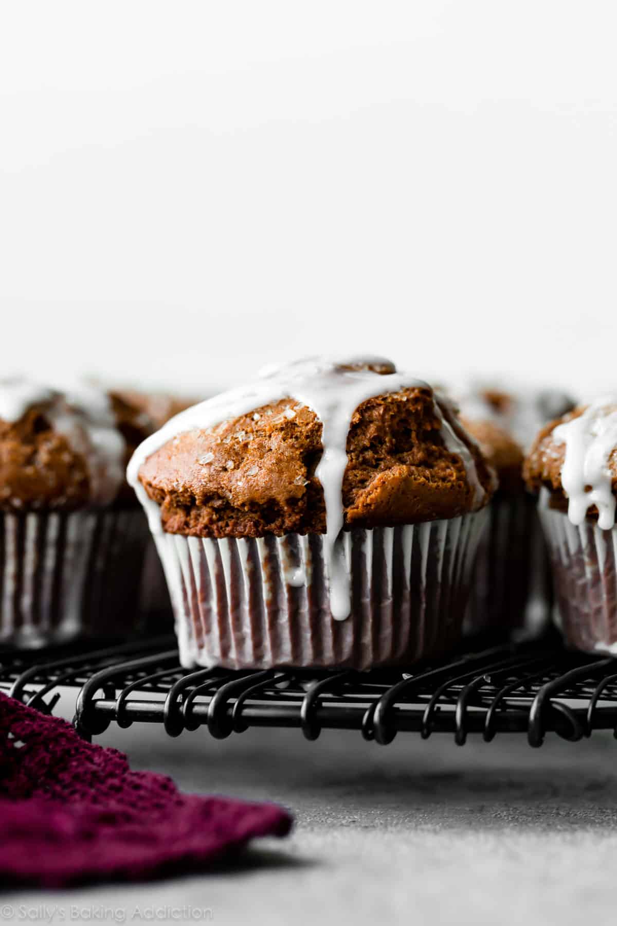 gingerbread muffins with lemon glaze