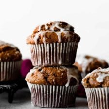 Gingerbread Muffins with Sweet Lemon Glaze