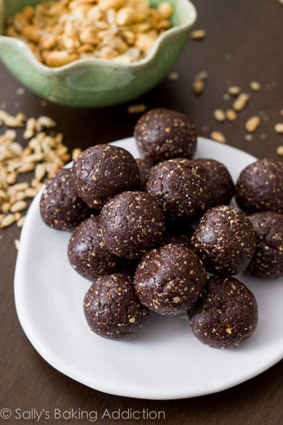 Healthy, wholesome naturally sweetened chocolate truffles. Get your chocolate fix without the sugar crash!  Recipe at sallysbakingaddiction.com