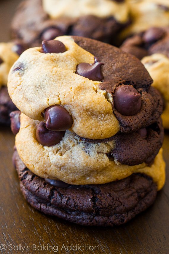 stack of peanut butter chocolate swirl cookies