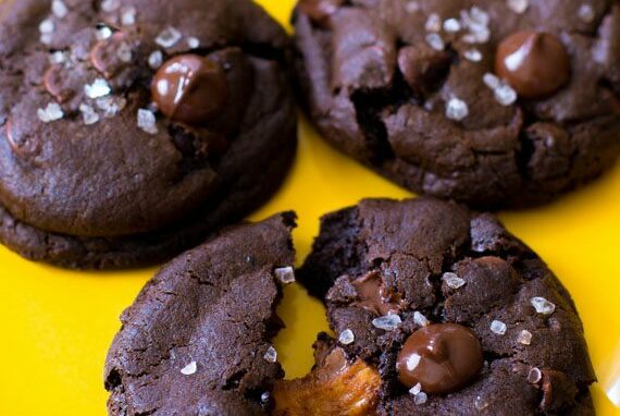 Salted Caramel Dark Chocolate Cookies