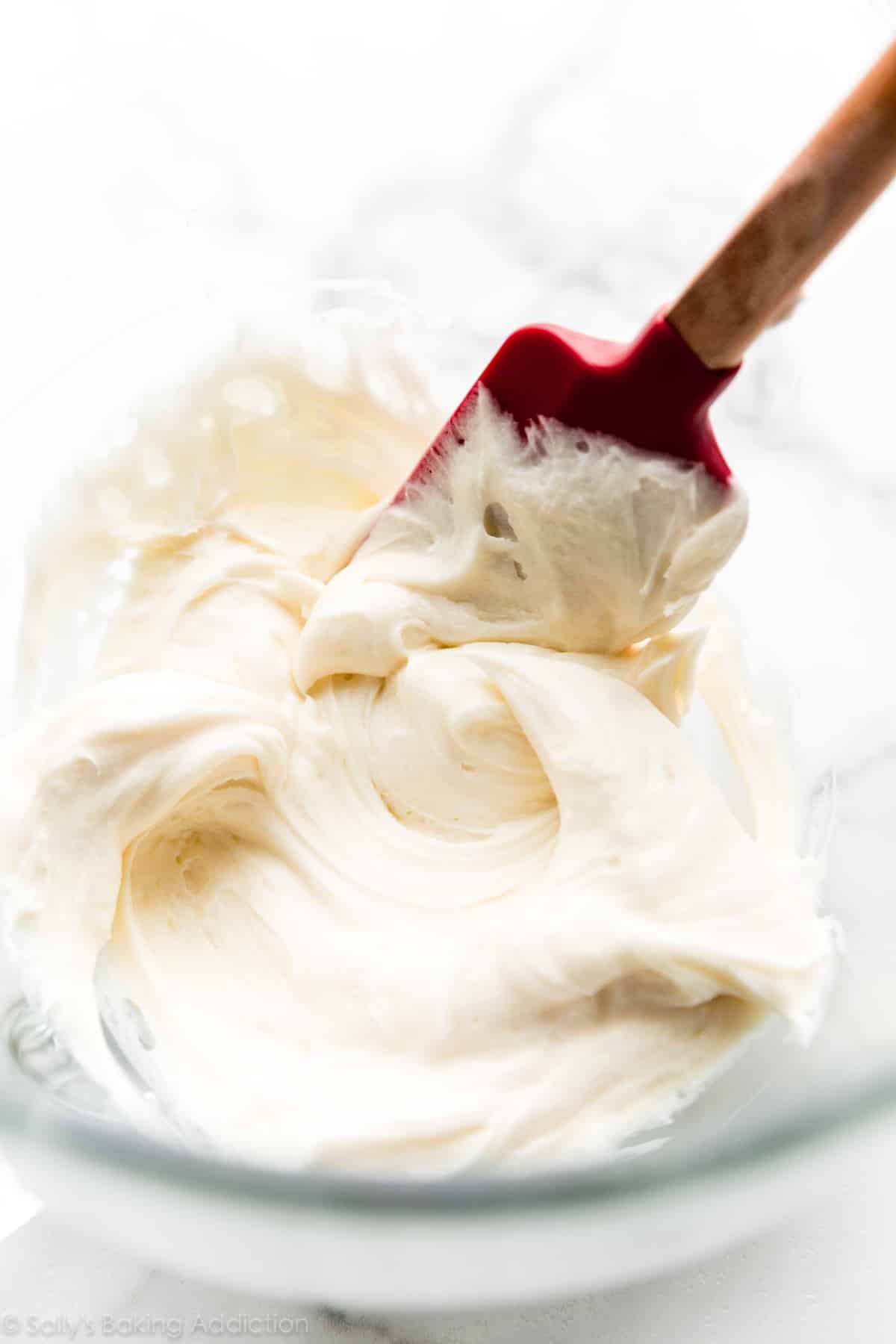 vanilla buttercream frosting in bowl