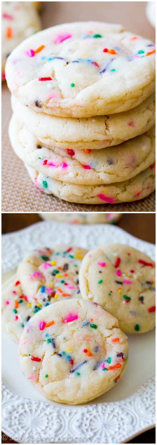 2 images of funfetti sugar cookies