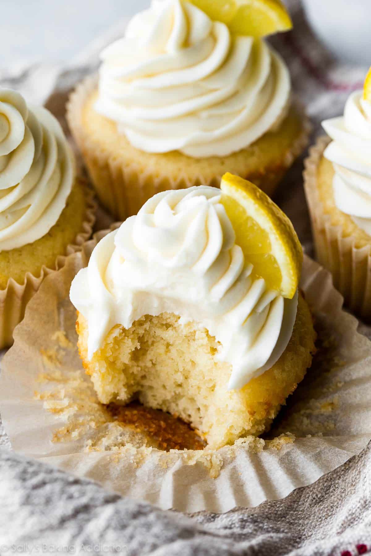 lemon cupcakes with vanilla buttercream
