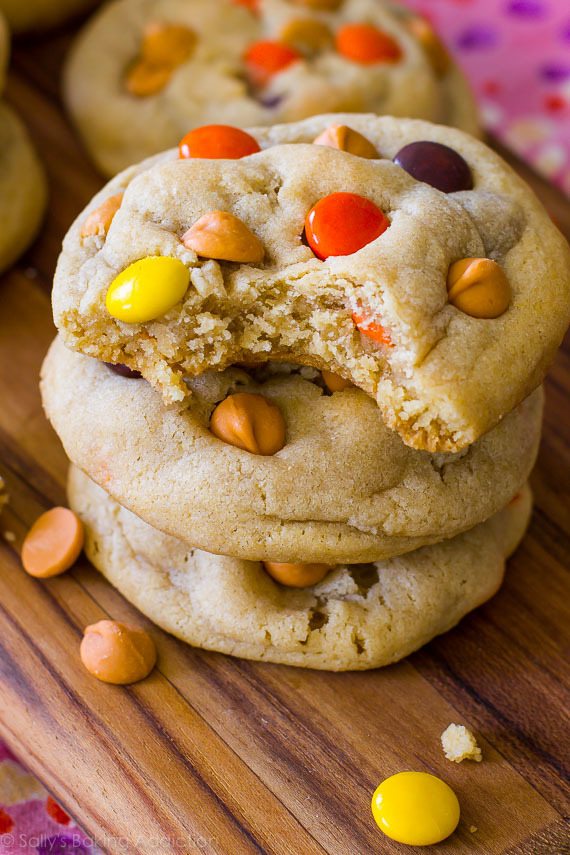 stack of Reese's Pieces butterscotch cookies