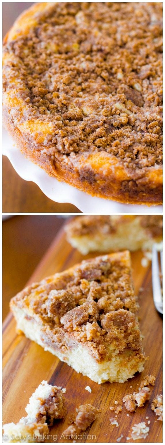 2 images of super crumb coffee cake