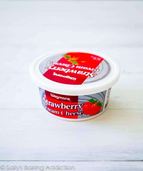 container of strawberry cream cheese