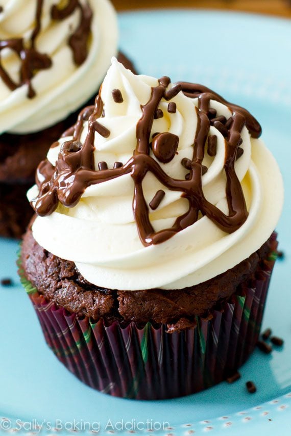 Chocolate White Chocolate Cupcakes - Sallys Baking Addiction