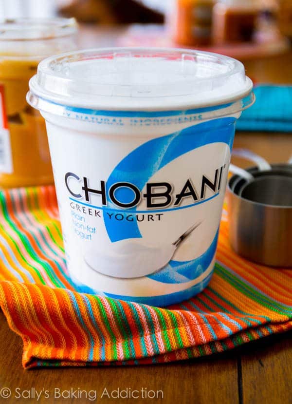 container of Chobani Greek yogurt