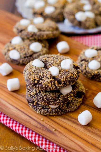 S’more Chocolate Crinkle Cookies