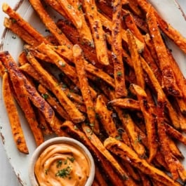 plate of sweet potato fries.