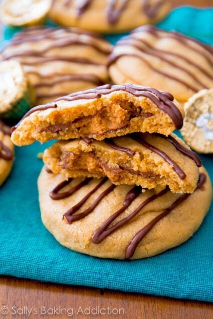 Peanut Butter Cup Stuffed Cookies
