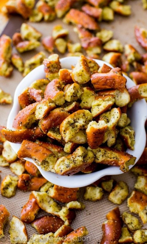 Easy Seasoned Pretzels Sally's Baking Addiction