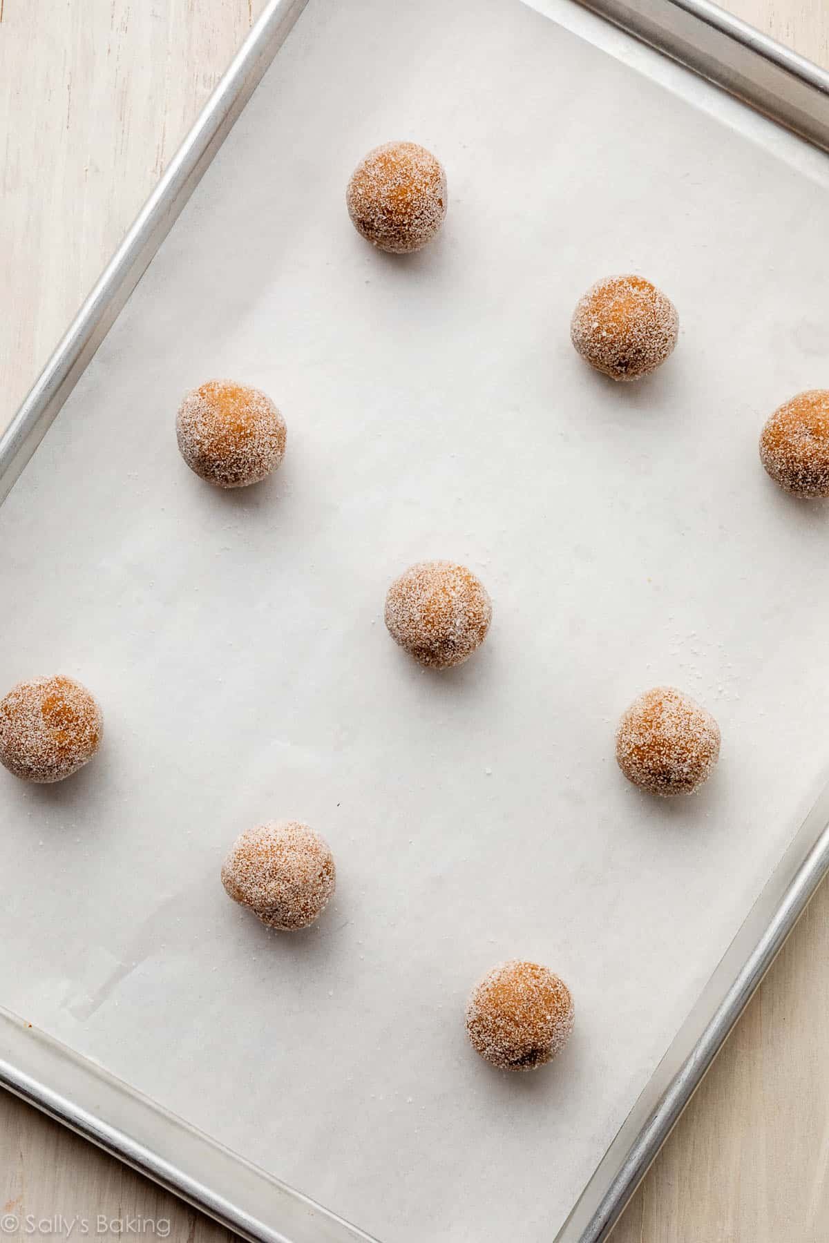 cookie dough balls rolled in sugar.