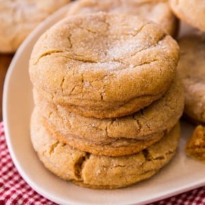 brown sugar cookies on a white plate