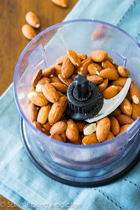 almonds in a food processor