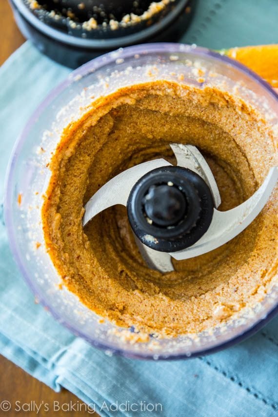 almond butter in a food processor