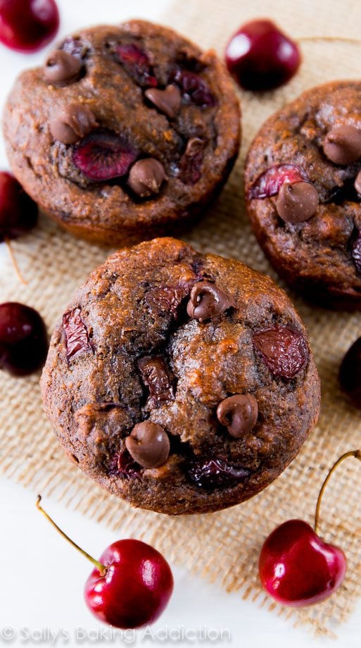chocolate cherry muffins