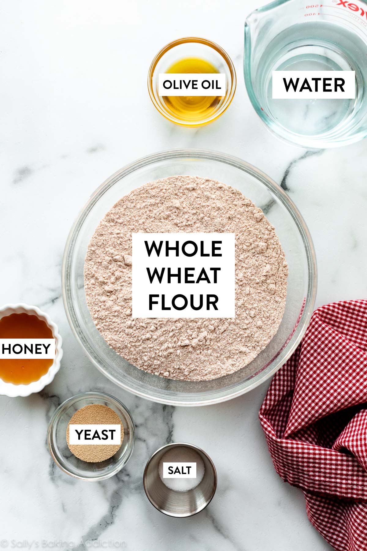whole wheat flour and other dough ingredients